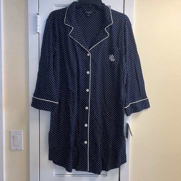 NWT Lauren Ralph Lauren Super Soft Cotton Sleep Shirt Size L - Picture 6 of 11